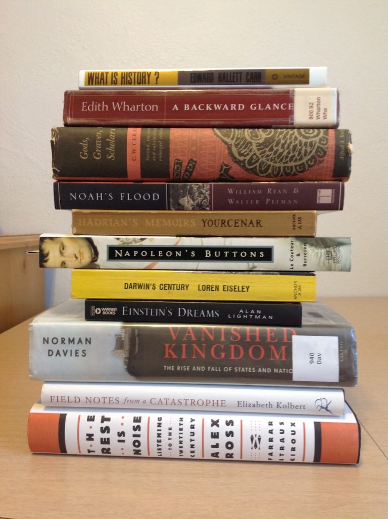 Book spine poem: What Is History? – Mary Hrovat